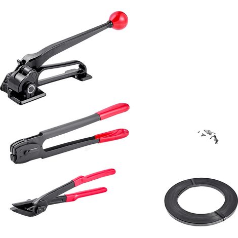 Kit de herramientas para flejes, acero de alta resistencia, compatibilidad versátil, flejes de 600 pies. (1/2)