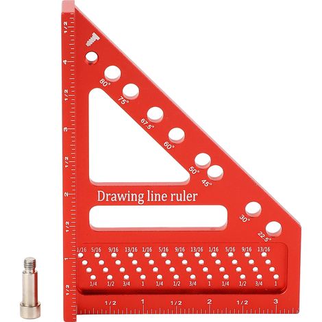 Escuadra de aluminio de 0 a 90 grados para carpintería y construcción. (1/5)