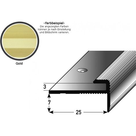 Einschubprofil "Eyeries" mit Nase für Designbeläge, Einfasshöhe 3 mm, Aluminium eloxiert, gebohrt-goldfarbig-1000