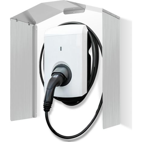 Randaco Protezione contro le intemperie per Wallbox Copertura antipioggia in acciaio inox per tetto, accessori di montaggio inclusi, 40 x 20 x 45 cm Copertura per Wallbox
