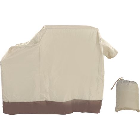 Telo di copertura per barbecue beige/marrone – tessuto 420D con rivestimento argentato – antipolvere – 104x68,5x124 cm – per esterni