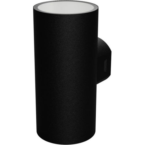 Applique moderno lampadari bartalini idor r2 led cct ip65 termoplastico biemissione, finitura metallo nero