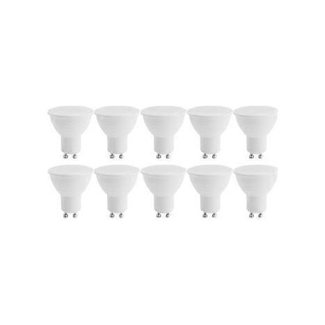 LED-GU10-Spotlampen, GU10-LED-Lampen, 5 W, Kaltweiß 6500 K (entspricht 50 W Halogenlampe), Energiesparlampe, 400 lm, 120° Abstrahlwinkel, nicht dimmbar, 10