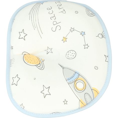 Oreiller de forme souple pour bébé, en coton imprimé de dessins animés, ergonomique, respirant, en mousse à mémoire de forme, pour l'espace de sommeil. (1/5)