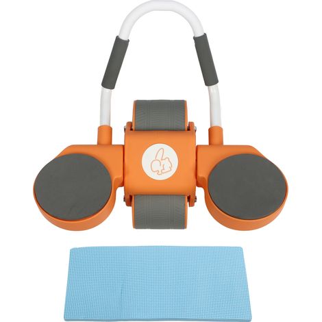 Roue abdominale à rebond automatique avec supports coudes PP EVA mousse, rouleau d'exercice abdominal pour renforcement des abdominaux, équipement de fitness orange (1/5)
