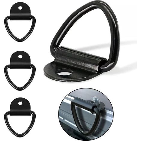 Anillos de amarre en V，4 piezas，anillo de montaje en superficie，de alta resistencia，acero inoxidable，85 x 62 mm，carga 400 kg，500 kg (1/5)