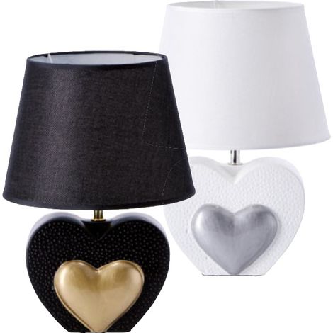 1 Pezzo Lampada da Appoggio con Base in Ceramica Devin 35 cm 2 Colori (1/2)