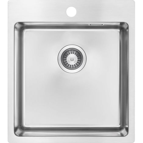 Fregadero de una cubeta de acero cepillado 450 x 505 Deante Olfato ZPO010A  acero inoxidable cepillado (1/5)