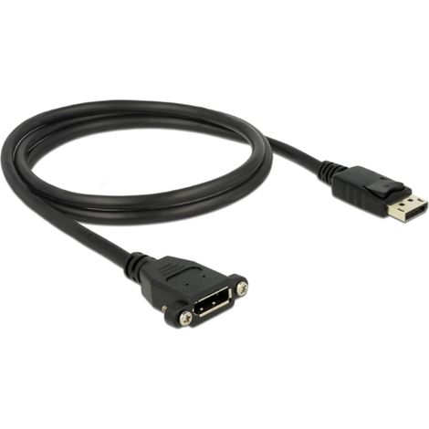 Rallonge de câble DisplayPort - DELOCK - 1 m - Verrouillé - Moulé - Noir