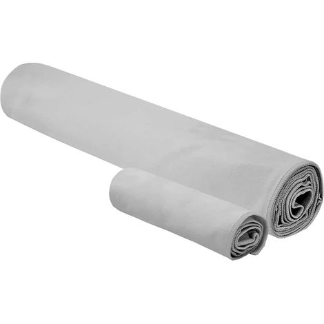 Set de serviettes de sport 2 pcs Gris tissu