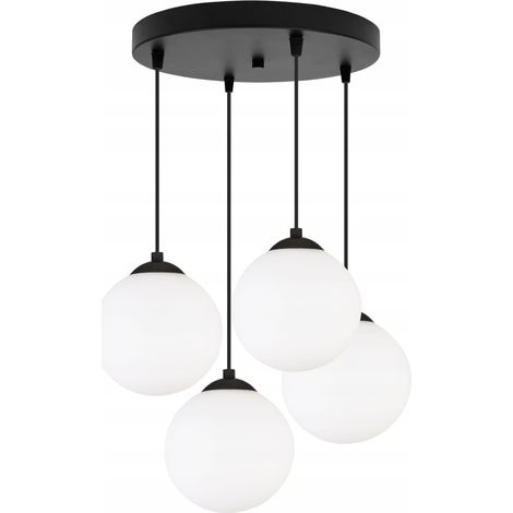 LÁMPARA DE TECHO COLGANTE, ESFERA, NEGRA, LED, 15cm (1/5)