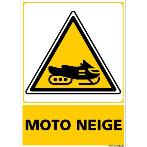 PANNEAU DANGER MOTONEIGE (C1444) - Adhésif - 150 x 210 mm