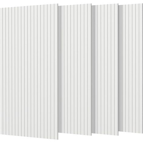 Lot de 4 Grands Panneau Acoustique Mural,120x60x0.9 cm Mousse Acoustique Auto-adhésifs pour la Décoration Mur/Porte/Plafond et le Traitement Acoustique, Insonorisation Phonique Mur(Blanc) (1/5)