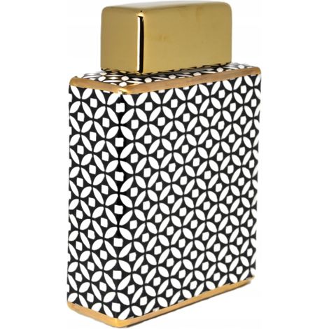 Elegante vaso decorativo in ceramica con motivo geometrico (1/5)