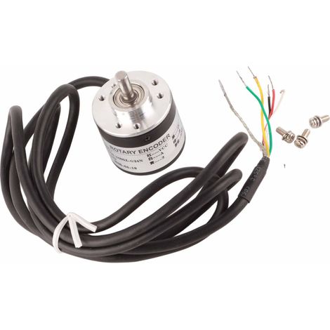 Moteur triphasé incrémental à codeur ABZ avec arbre plein de 6 mm et réducteur, DC5-24VC38S6G5-2000Z (1/5)