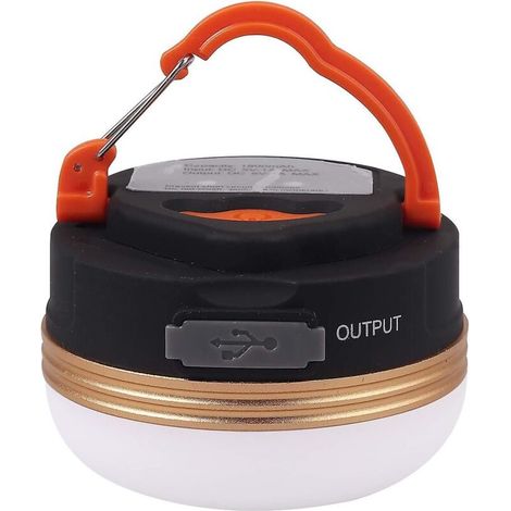 Wiederaufladbare und wasserdichte USB-Campinglaterne mit 3 Beleuchtungsmodi und integrierter Powerbank (1/5)