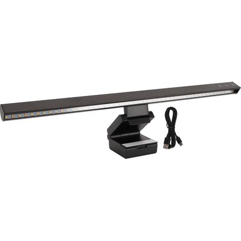 Barre lumineuse pour ordinateur, alimentée par USB, 15 modes d'éclairage, commande tactile, gain de place pour bureau à domicile ou bureau gaming. (1/5)