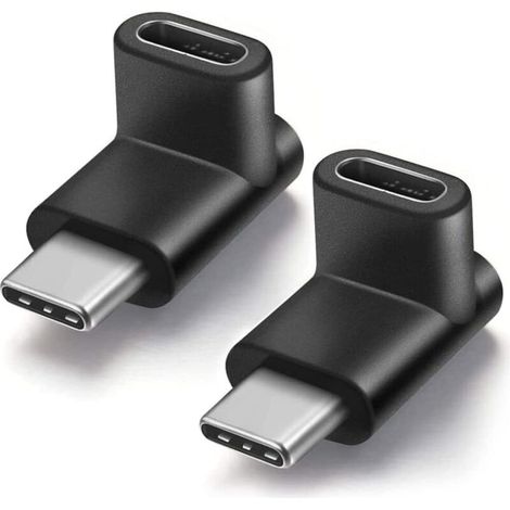 2-teiliger 90-Grad-Winkel-USB-C-auf-USB-3.1-Typ-C-Stecker-auf-Buchse-Adapter, nach oben und unten gerichtet, USB-C-auf-USB-3.1-Typ-C-Verlängerungskabel für Tablets, Mobiltelefone und Laptops (1/5)