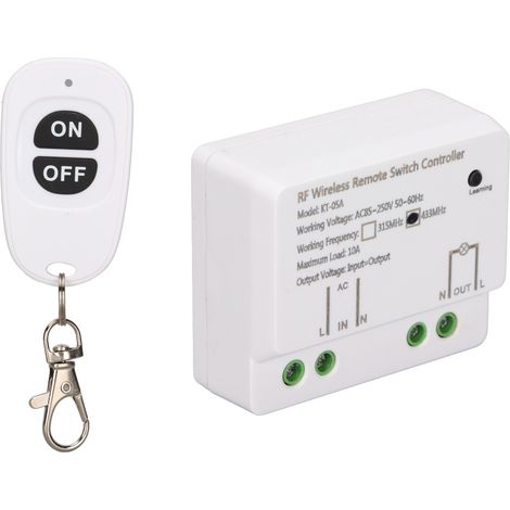 Interrupteur relais RF intelligent 1CH 433MHz, commande à distance sans fil pour éclairage de hall et chambre, 85‑250V (1/5)