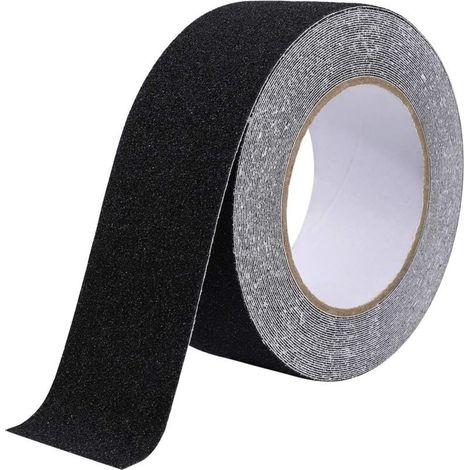 Bande Antidérapante Adhésive pour Escaliers, Friction, Abrasif pour Les Sécurité, Escabeau, Intérieur, Extérieur, Haute Traction, 5cm x 10m, Noir (1/5)