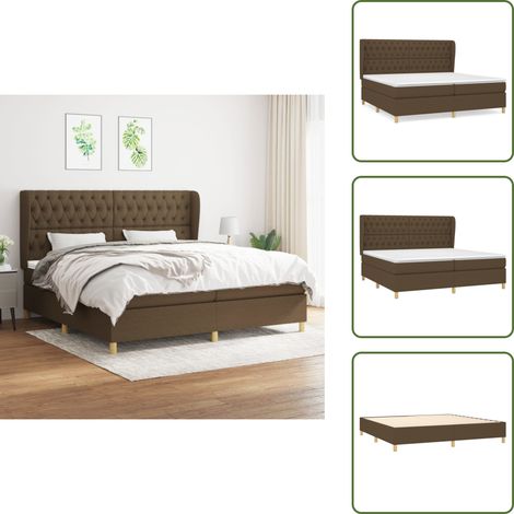 Cama con cabecero ajustable - vidaXL Cama box spring con colchón tela marrón oscuro 200x200 cm - Colchón ensacado