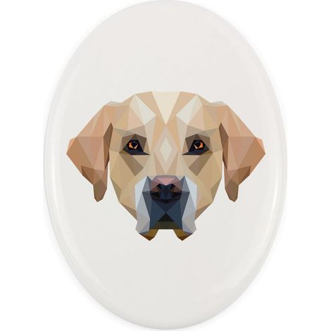 Labrador Retriever - piatto con foto e iscrizione geometrica di Art-Dog (1/4)