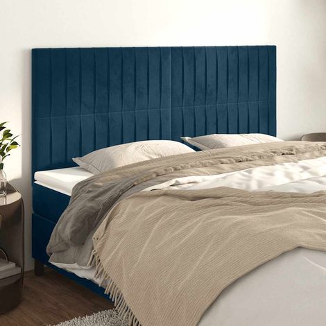 Tête de lit Bleu foncé 200 x 5 x 118/128 cm Velours