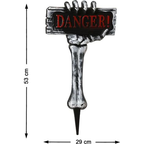 Elemento decorativo da giardino Atosa danger garden stake 53x29 cm argento