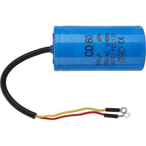 Condensateur CD60 RUN CAMPACITEUR CBB60 CONDUCTIONS 250V AC 600UF avec Fil de Fil pour Compresseur d'air Moteur (1/5)