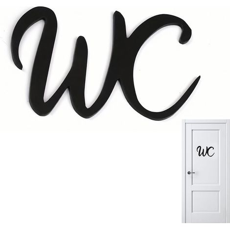 1 Pièce Plaque de Porte WC,Plaque WC 3D en Acrylique,Autocollante,Décoration de Salle de Bain,Pour Toilettes D'invités et Salle de Bain (1/5)