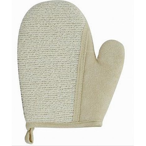 Trade Shop - GUANTE TO STEEL ESFOLIANT BAGNO FOR PULIZIA CURA PELLE CORPO 21 CM BEIGE 79663 -
