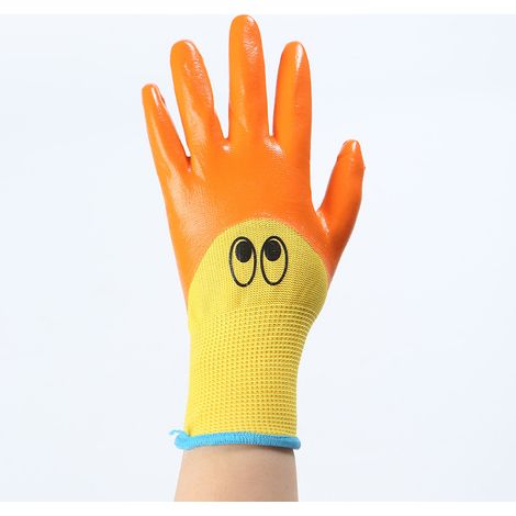 Per bambini: 1 paio di guanti da lavoro (con rivestimento sul palmo) in materiale elasticizzato, per giardinaggio e altro (1/5)