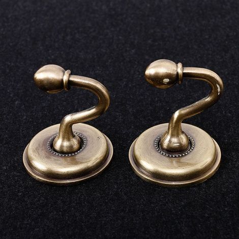 2Pcs Embrasses de Rideaux Crochets,Rideau Crochet en Bronze,Vintage U Support Mural Crochet pour Suspendre Les Rideaux,Chapeau,Vest (1/5)