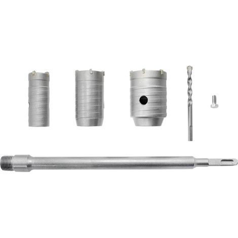 Bohrer – 30 mm – 50 mm – 65 mm – Verlängerter SDS-Plus-Schaft 350 mm – Hartmetallspitze – Für Beton, Stein, Ziegel, Zement – 3er-Pack (1/5)