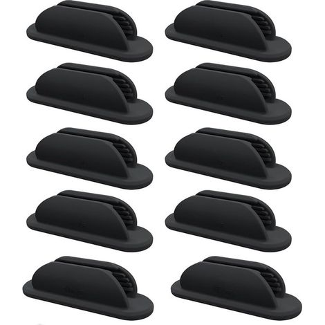 10 Pièces - Porte-stylo - Porte-stylos autocollants - Porte-stylo de bureau - Noir - 521,5 cm - Silicone - Pour bureau, salle de classe, accessoires de bureau - Porte-marqueurs - Accessoires de bureau (1/5)