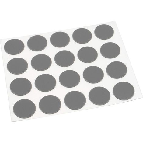 Caches vis adhésifs - 20 pièces - Gris foncé rond - Dissimulation trous et rayures - Pour meubles et bois - Ø 13 mm (1/5)