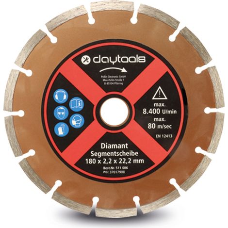 DAYTOOLS Disque diamanté, 180 mm (1/2)
