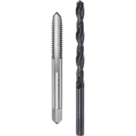 Ensemble de Tarauds et Forets, Taraud Fileté 1/4-20 UNC et Foret Hélicoïdal 3/16" en Oxyde Noir, Kit D'Outils de Réparation pour le Taraudage (1/5)