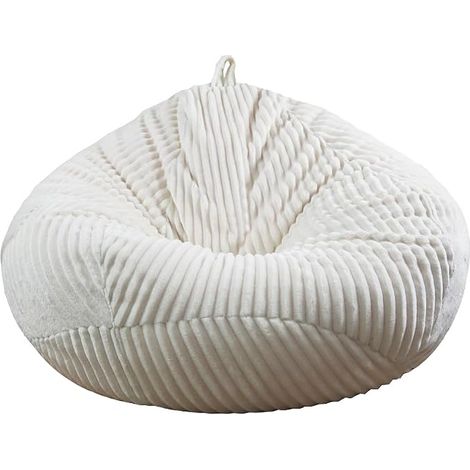 Housse de pouf sans rembourrage, pour enfants et adultes, uniquement revêtement pour canapés en peluche (blanc, taille XL) (1/5)