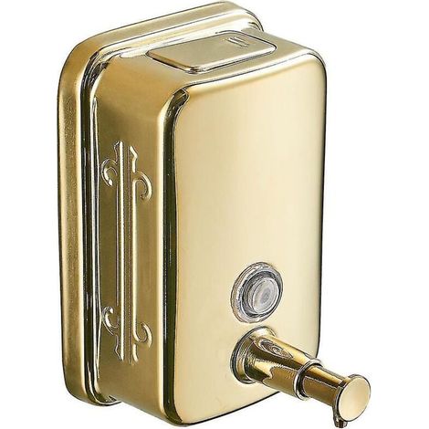 Distributeur de savon mural doré pour salle de bain et cuisine (1/4)