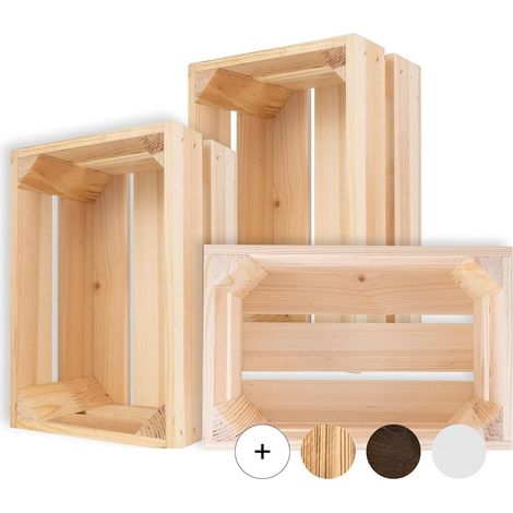 Creative Deco Kleine Holzkiste Natur 30 x 20 x 15 cm – Geschliffene Obstkiste, Weinkiste, Apfelkiste, Aufbewahrungsbox, Geschenkbox & Deko