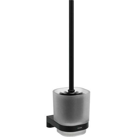 Ravak Chrome - Wandmontierte Toilettenbürste mit Halter, Glas/schwarz matt X07P1384 (1/4)