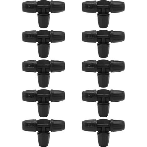 Pack of 10 8/11 barbed hose fittings with locking mechanism for garden drip irrigation (1/5)