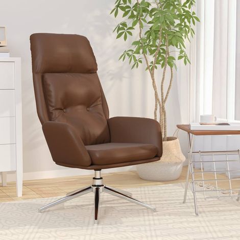 Chaise de relaxation Fauteuil relax - Marron Cuir véritable BonneVie-37302 (1/5)