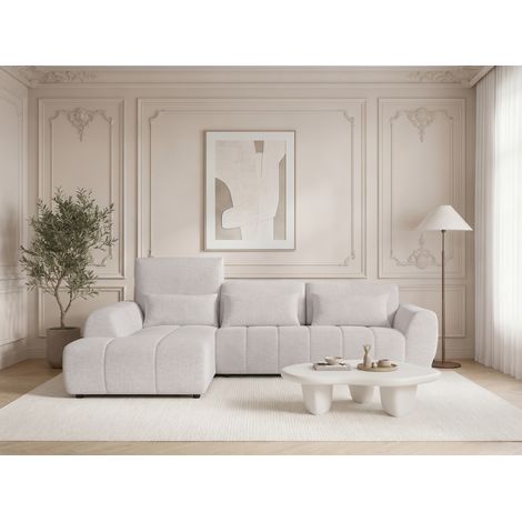 Canapé d’angle gauche 4 places avec méridienne en tissu – Homeluxury (1/4)