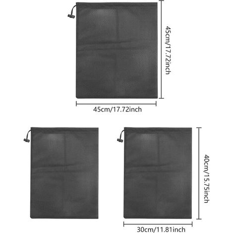 3 PCS Sac en Filet de Filtre de Pompe Sac de Filtre de Pompe d'Étang avec Cordon de Serrage Sac Filtrant de Pompe à Eau Sac de Barrière de Pompe pour Filtre Bassin Exterieur(4030cm/4545cm) (1/4)