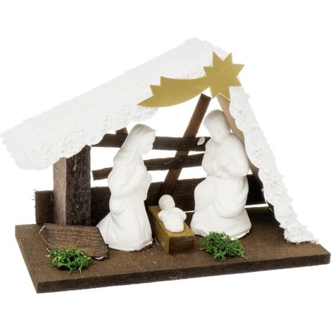 Crèche en bois - Fabriquée à la main (1/4)