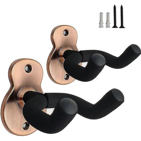 Support mural pour guitare, crochet métallique pour guitare - Lot de 2, support de guitare avec verrouillage style 1 (1/4)