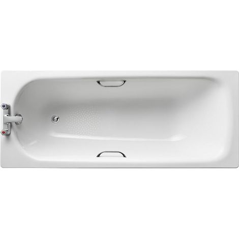 Armitage Shanks Sandringham 21 Anti-Slip Steel Bath with Handgrips 1700mm x 700mm 2 Tap Hole (inc Leg Set) (1/2)