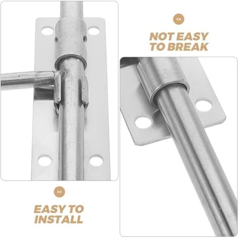 Loquet de porte en acier inoxydable robuste pour portes - Durable et résistant - Installation facile - Sécurisez votre portail de salle de bain (1/5)